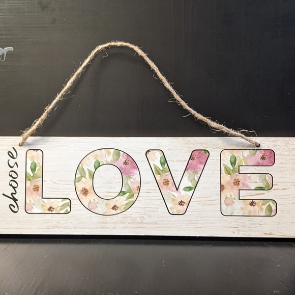 HP NWT Hawthorne Home “Choose Love” Wood Hanging Wall Decor - Picture 6 of 16
